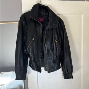 Vintage Leather Jacket, Sz L